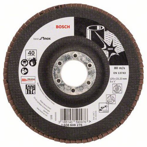Bosch - Lamelové brusné kotouče X581, Best for Inox, rovné provedení, sklolaminátový opěrný talíř