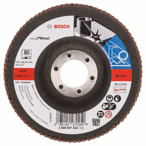 Bosch - Lamelové brusné kotouče X571, Best for Metal, rovné provedení, sklolaminátový opěrný kotouč