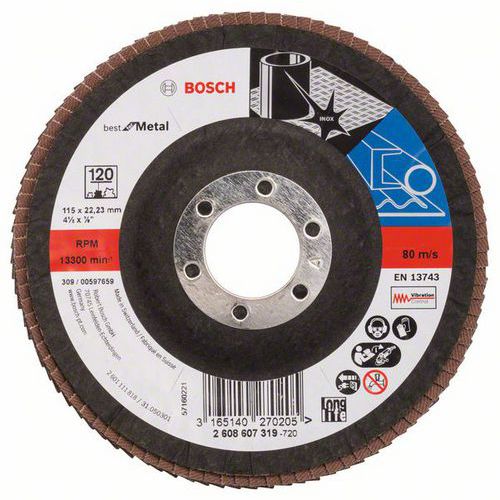 Bosch - Lamelové brusné kotouče X571, Best for Metal, lomené provedení - EN 13743