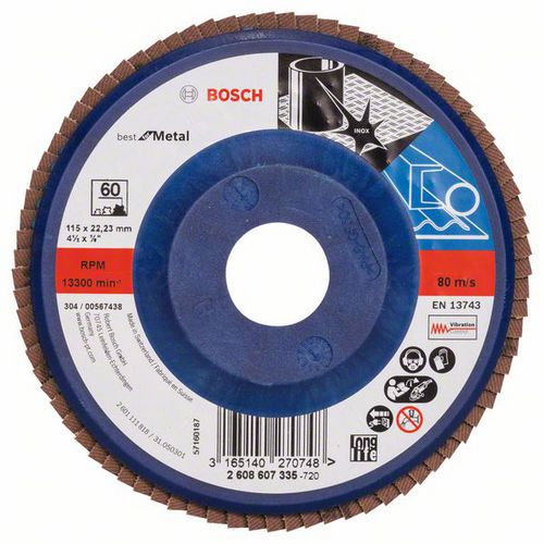 Bosch - Lamelové brusné kotouče X571, Best for Metal, rovné provedení, plastový opěrný kotouč