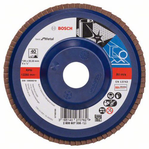 Bosch - Lamelové brusné kotouče X571, Best for Metal, rovné provedení, plastový opěrný kotouč