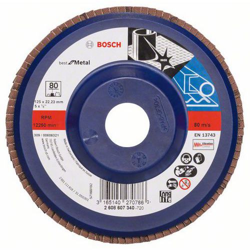 Bosch - Lamelové brusné kotouče X571, Best for Metal, rovné provedení, plastový opěrný kotouč