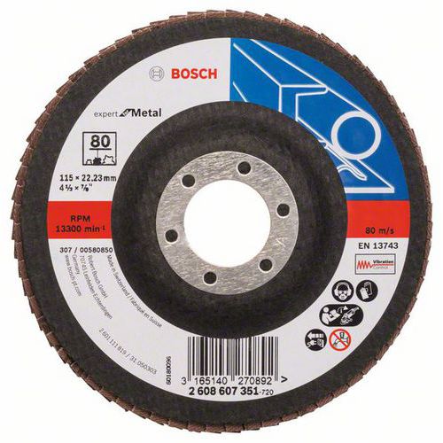 Bosch - Lamelové brusné kotouče X551, Expert for Metal, rovné provedení, sklolaminátový opěrný kotouč