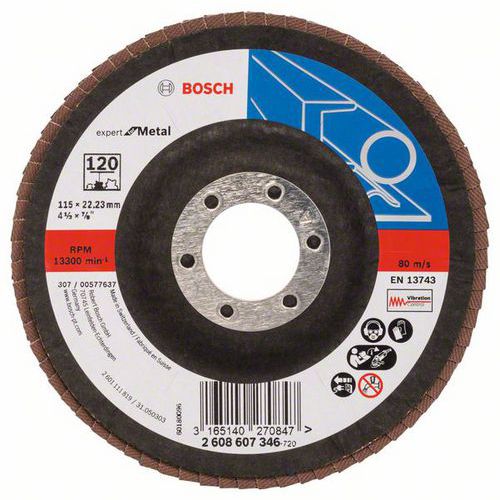 Bosch - Lamelové brusné kotouče X551, Expert for Metal, lomené provedení - EN 13743