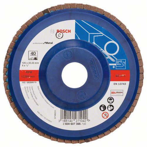 Bosch - Lamelové brusné kotouče X551, Expert for Metal, rovné provedení, plastový opěrný kotouč