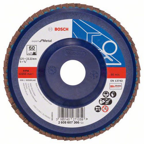 Bosch - Lamelové brusné kotouče X551, Expert for Metal, rovné provedení, plastový opěrný kotouč