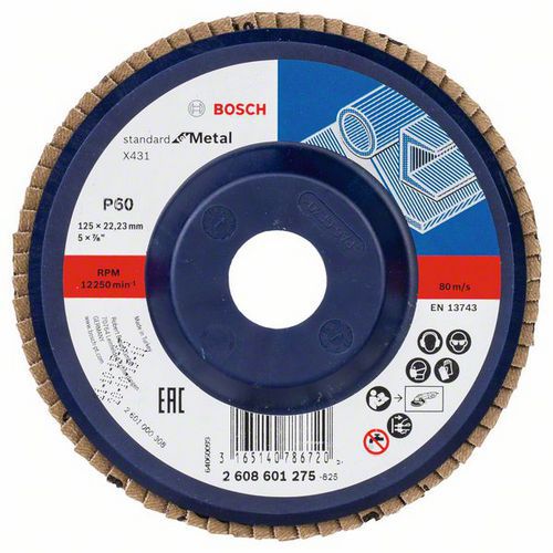 Bosch - Lamelové brusné kotouče X431, Standard for Metal, rovné provedení, sklolaminátový opěrný talíř