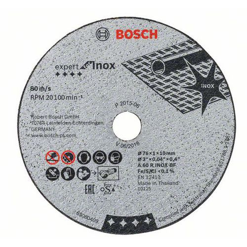 Bosch - Rozbrušovací kotouč Expert for Inox A 60 R INOX BF, 76 mm, 1 mm, 10 mm, 5ks x 2 BAL