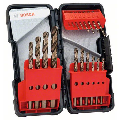 Bosch - 18dílná sada vrtáků do kovu Toughbox HSS-Co, DIN 338, 135° 1, 1,5, 2, 2,5, 3, 3,5, 4, 4,5, 5, 5,5, 6