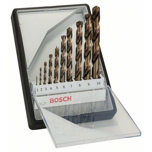 Bosch - 10dílná sada vrtáků do kovu Robust Line HSS-Co, 1, 2, 3, 4, 5, 6, 7, 8, 9, 10 mm