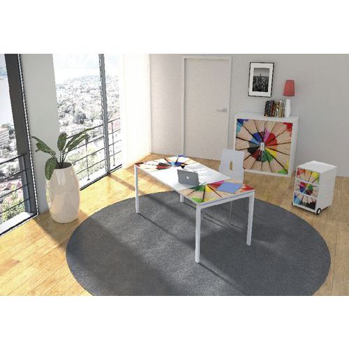 Sestava nábytku do kanceláře Manutan Expert Easy Office, stůl 140 x 80 cm