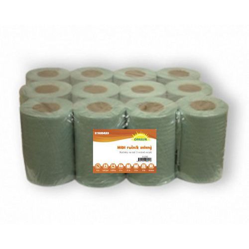Papírové ručníky Midi Green 1vrstvé, 65 m, zelené, 12 ks Papírové ručníky Midi Green 1vrstvé, 65 m, zelené, 12 ks