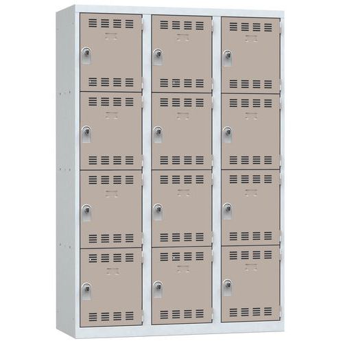 Svařované šatní skříně Vinco, 3 sloupce, 12 boxů, 400 mm, otočný uzávěr Svařované šatní skříně Vinco, 3 sloupce, 12 boxů, 400 mm, otočný uzávěr