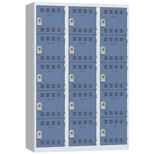 Svařované šatní skříně Vinco, 3 sloupce, 15 boxů, 400 mm, otočný uzávěr Svařované šatní skříně Vinco, 3 sloupce, 15 boxů, 400 mm, otočný uzávěr