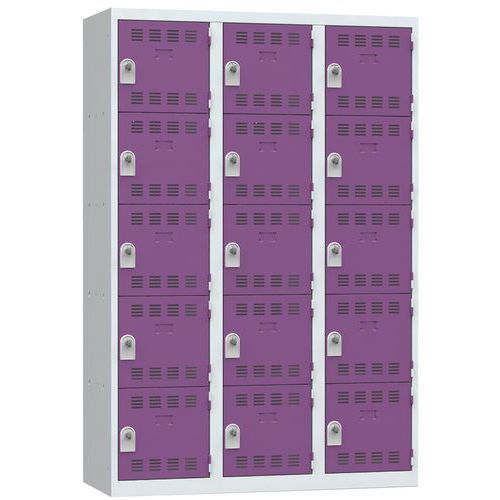 Svařované šatní skříně Vinco, 3 sloupce, 15 boxů, 400 mm, otočný uzávěr Svařované šatní skříně Vinco, 3 sloupce, 15 boxů, 400 mm, otočný uzávěr