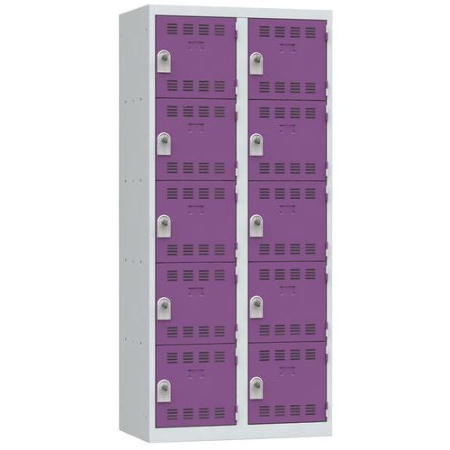 Svařované šatní skříně Vinco, 2 sloupce, 10 boxů, 400 mm, otočný uzávěr Svařované šatní skříně Vinco, 2 sloupce, 10 boxů, 400 mm, otočný uzávěr
