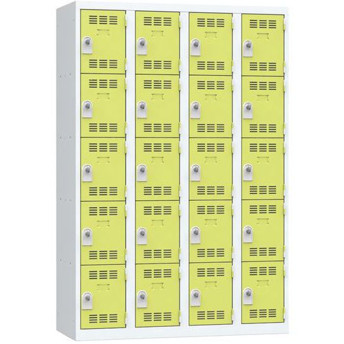 Svařované šatní skříně Vinco, 4 sloupce, 20 boxů, 300 mm, otočný uzávěr Svařované šatní skříně Vinco, 4 sloupce, 20 boxů, 300 mm, otočný uzávěr