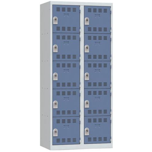 Svařované šatní skříně Vinco, 2 sloupce, 10 boxů, 400 mm, otočný uzávěr Svařované šatní skříně Vinco, 2 sloupce, 10 boxů, 400 mm, otočný uzávěr