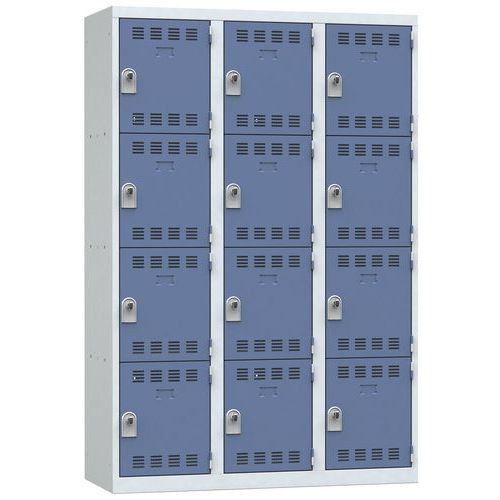 Svařované šatní skříně Vinco, 3 sloupce, 12 boxů, 400 mm, otočný uzávěr Svařované šatní skříně Vinco, 3 sloupce, 12 boxů, 400 mm, otočný uzávěr