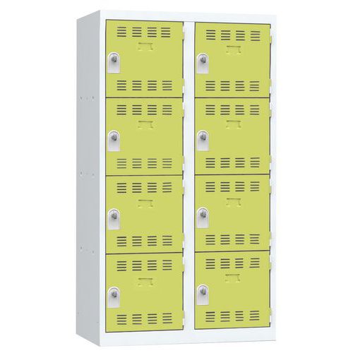 Svařované šatní skříně Vinco, 2 sloupce, 8 boxů, 400 mm, otočný uzávěr Svařované šatní skříně Vinco, 2 sloupce, 8 boxů, 400 mm, otočný uzávěr