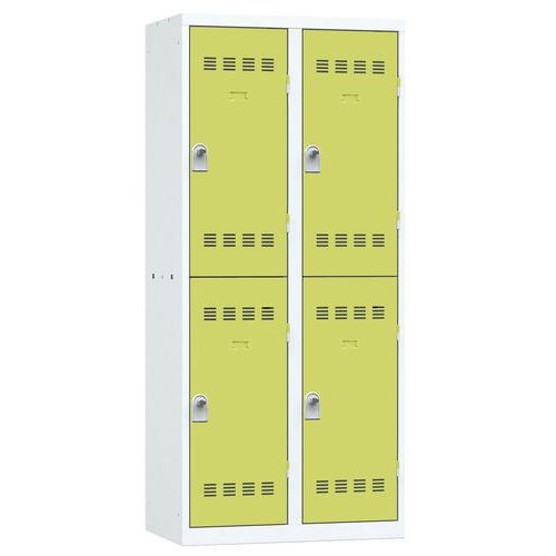 Svařované šatní skříně Vinco, 2 sloupce, 4 boxy, 400 mm, otočný uzávěr Svařované šatní skříně Vinco, 2 sloupce, 4 boxy, 400 mm, otočný uzávěr