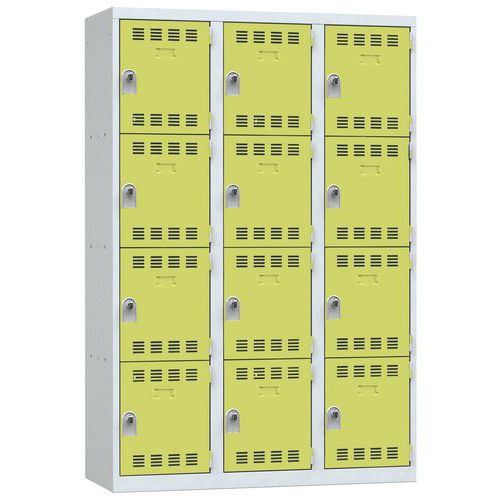 Svařované šatní skříně Vinco, 3 sloupce, 12 boxů, 400 mm, otočný uzávěr Svařované šatní skříně Vinco, 3 sloupce, 12 boxů, 400 mm, otočný uzávěr