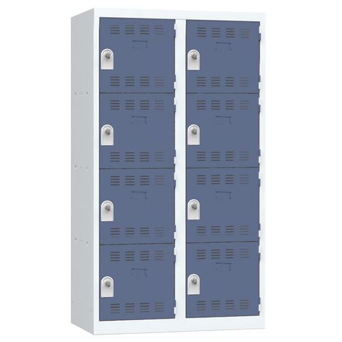 Svařované šatní skříně Vinco, 2 sloupce, 8 boxů, 400 mm, otočný uzávěr Svařované šatní skříně Vinco, 2 sloupce, 8 boxů, 400 mm, otočný uzávěr