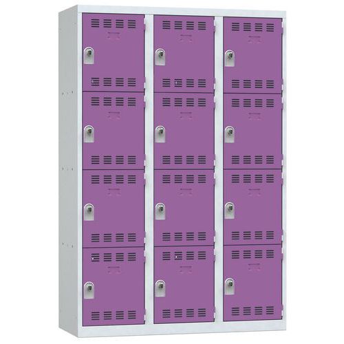 Svařované šatní skříně Vinco, 3 sloupce, 12 boxů, 400 mm, otočný uzávěr Svařované šatní skříně Vinco, 3 sloupce, 12 boxů, 400 mm, otočný uzávěr