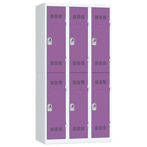 Svařované šatní skříně Vinco, 3 sloupce, 6 boxů, 300 mm, otočný uzávěr Svařované šatní skříně Vinco, 3 sloupce, 6 boxů, 300 mm, otočný uzávěr