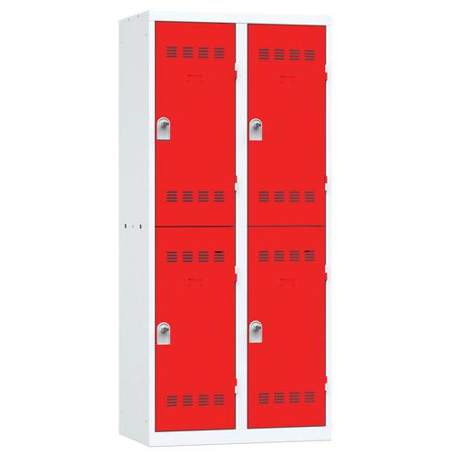 Svařované šatní skříně Vinco, 2 sloupce, 4 boxy, 400 mm, otočný uzávěr Svařované šatní skříně Vinco, 2 sloupce, 4 boxy, 400 mm, otočný uzávěr