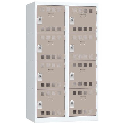 Svařované šatní skříně Vinco, 2 sloupce, 8 boxů, 400 mm, otočný uzávěr Svařované šatní skříně Vinco, 2 sloupce, 8 boxů, 400 mm, otočný uzávěr