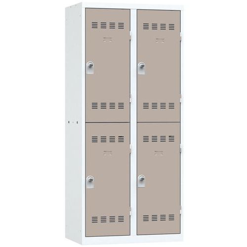 Svařované šatní skříně Vinco, 2 sloupce, 4 boxy, 400 mm, otočný uzávěr Svařované šatní skříně Vinco, 2 sloupce, 4 boxy, 400 mm, otočný uzávěr