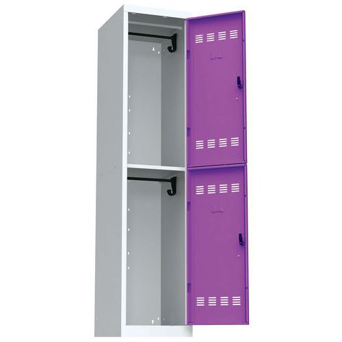 Svařované šatní skříně Vinco, 1 sloupec, 2 boxy, 400 mm, cylindrický zámek Svařované šatní skříně Vinco, 1 sloupec, 2 boxy, 400 mm, cylindrický zámek