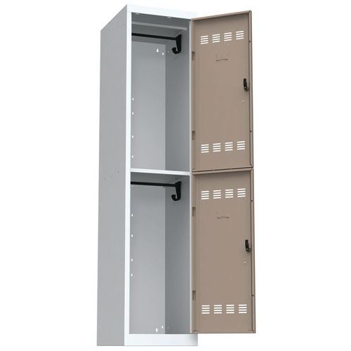 Svařované šatní skříně Vinco, 1 sloupec, 2 boxy, 400 mm, cylindrický zámek Svařované šatní skříně Vinco, 1 sloupec, 2 boxy, 400 mm, cylindrický zámek