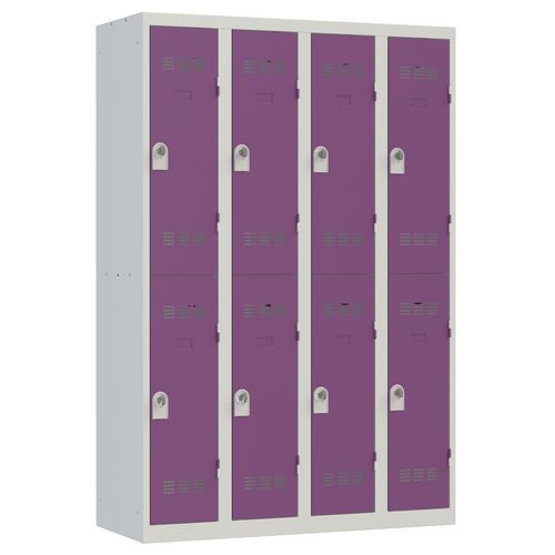 Svařované šatní skříně Vinco, 4 sloupce, 8 boxů, 300 mm, otočný uzávěr Svařované šatní skříně Vinco, 4 sloupce, 8 boxů, 300 mm, otočný uzávěr