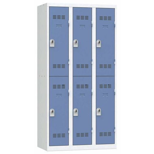 Svařované šatní skříně Vinco, 3 sloupce, 6 boxů, 300 mm, otočný uzávěr Svařované šatní skříně Vinco, 3 sloupce, 6 boxů, 300 mm, otočný uzávěr