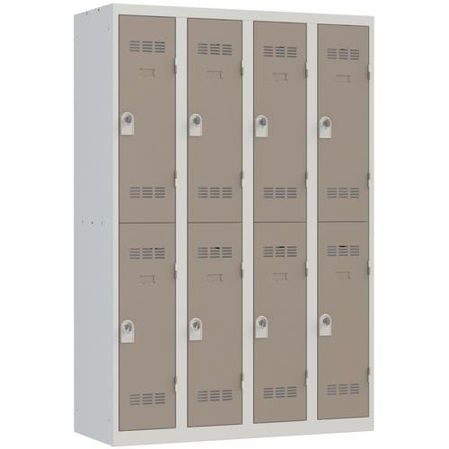 Svařované šatní skříně Vinco, 4 sloupce, 8 boxů, 300 mm, otočný uzávěr Svařované šatní skříně Vinco, 4 sloupce, 8 boxů, 300 mm, otočný uzávěr