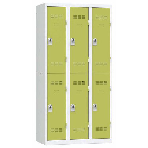 Svařované šatní skříně Vinco, 3 sloupce, 6 boxů, 300 mm, otočný uzávěr Svařované šatní skříně Vinco, 3 sloupce, 6 boxů, 300 mm, otočný uzávěr