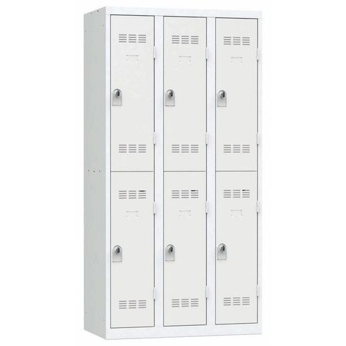Svařované šatní skříně Vinco, 3 sloupce, 6 boxů, 300 mm, otočný uzávěr Svařované šatní skříně Vinco, 3 sloupce, 6 boxů, 300 mm, otočný uzávěr