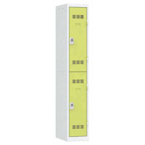 Svařované šatní skříně Vinco, 1 sloupec, 2 boxy, 300 mm, otočný uzávěr