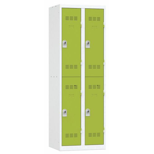 Svařované šatní skříně Vinco, 2 sloupce, 4 boxy, 300 mm, otočný uzávěr