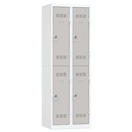 Svařované šatní skříně Vinco, 2 sloupce, 4 boxy, 300 mm, otočný uzávěr