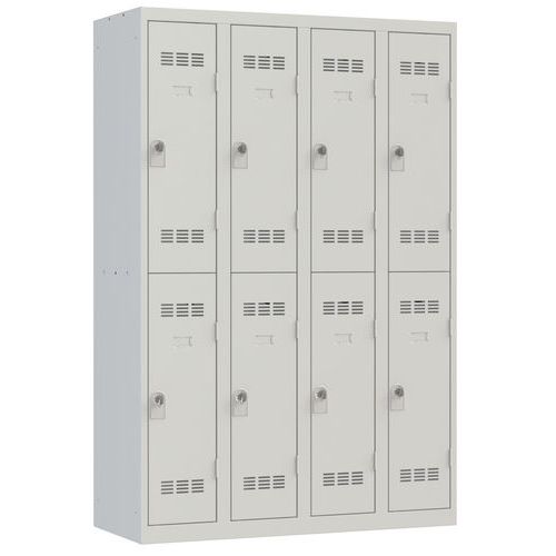 Svařované šatní skříně Vinco, 4 sloupce, 8 boxů, 300 mm, otočný uzávěr Svařované šatní skříně Vinco, 4 sloupce, 8 boxů, 300 mm, otočný uzávěr