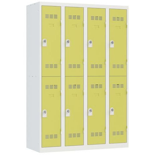 Svařované šatní skříně Vinco, 4 sloupce, 8 boxů, 300 mm, otočný uzávěr Svařované šatní skříně Vinco, 4 sloupce, 8 boxů, 300 mm, otočný uzávěr