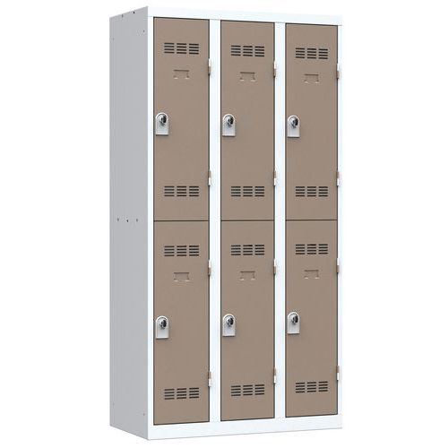 Svařované šatní skříně Vinco, 3 sloupce, 6 boxů, 300 mm, otočný uzávěr Svařované šatní skříně Vinco, 3 sloupce, 6 boxů, 300 mm, otočný uzávěr