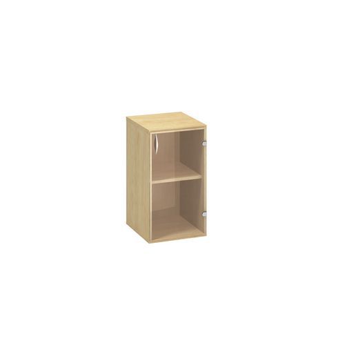 Nízké úzké skříně Alfa 500, 73,5 x 40 x 45,8 cm, se skleněnými dvířky - pravé provedení