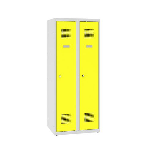 Snížené školní šatní skříně, 2 sloupce, 300 mm, tříbodový cylindrický zámek