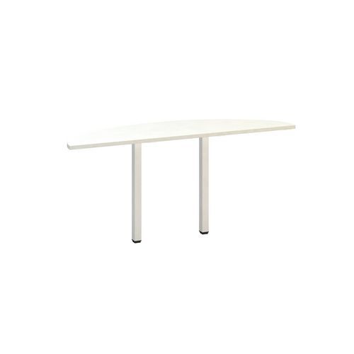 Stolové přístavby Alfa 200 s bílým podnožím, 45 x 162,5 x 74,2 cm, 1/2 kruh