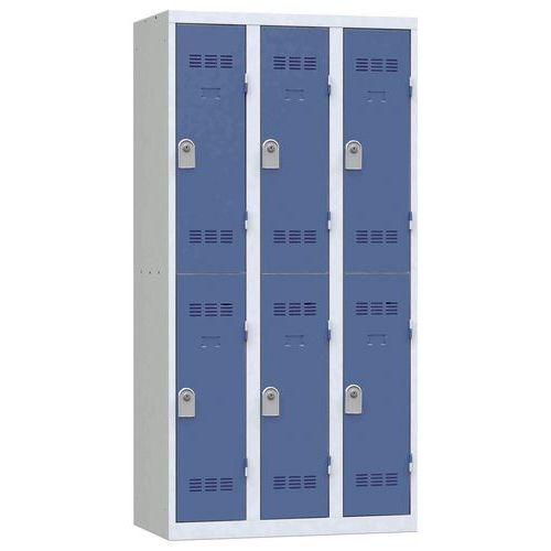 Svařované šatní skříně Vinco, 3 sloupce, 6 boxů, 300 mm, cylindrický zámek Svařované šatní skříně Vinco, 3 sloupce, 6 boxů, 300 mm, cylindrický zámek