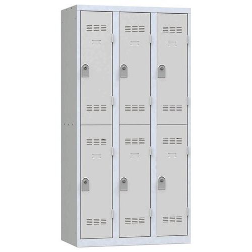 Svařované šatní skříně Vinco, 3 sloupce, 6 boxů, 300 mm, cylindrický zámek Svařované šatní skříně Vinco, 3 sloupce, 6 boxů, 300 mm, cylindrický zámek